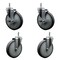 Service Caster 6'' Thermo Rubber Wheel Swivel 7/16'' Grip Ring Stem Caster Set 2 Brake, 4PK SCC-GR20S614-TPRB-TLB-716138-2-S-2 - alternate 1